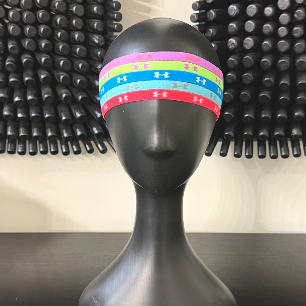 Under Armour Neon Logo Elastic Headbands - Set of 5